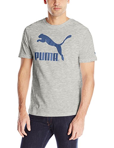 puma mens #1 logo, medium grey heather/peacoat, small